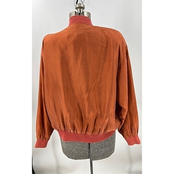 Corsini vintage silk boho rust orange bomber jacket L - Picture 4 of 17